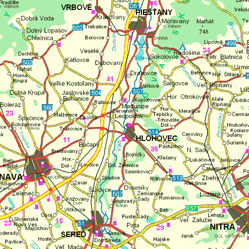 Mapa okolia Leopoldova - dekoratívna grafika